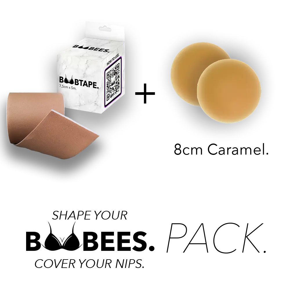 Boob tape, nipple cover, bundel pack, beige caramel huidskleur