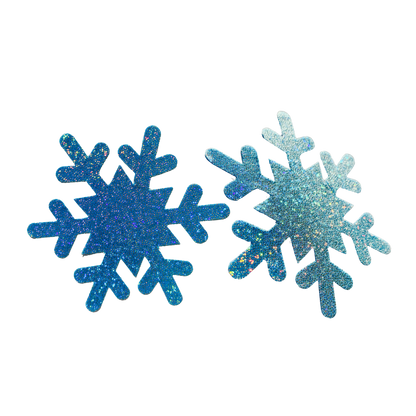 snowflake, nipple covers, tepelstickers, blue, glitters